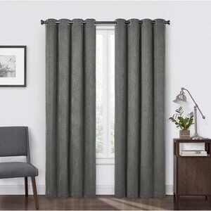 SILKHOME BLACKOUT CURTAINS NOISE REDUCTION Harmony Smoke (52INX84IN)